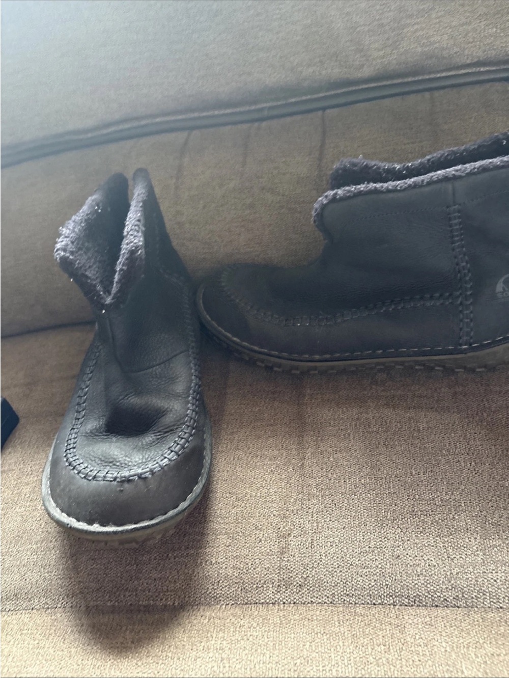 Sorel Bota Bag Waterproof Suede Boots Mens 10 Black  Shearling Lined